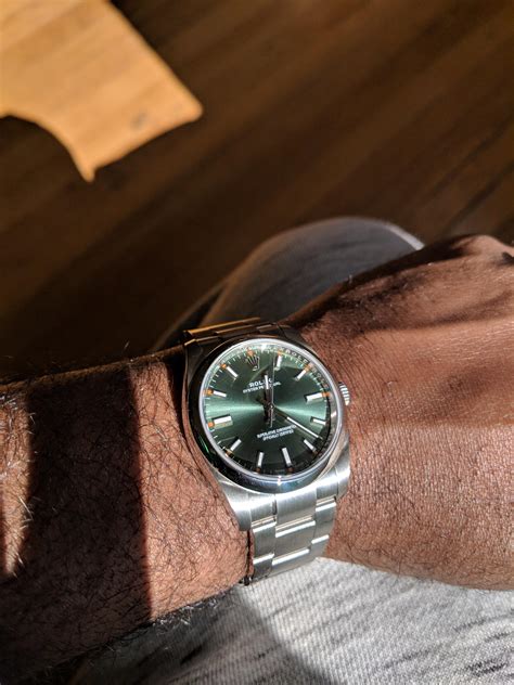 rolex oyster perpetual 34mm green|rolex oyster perpetual date price.